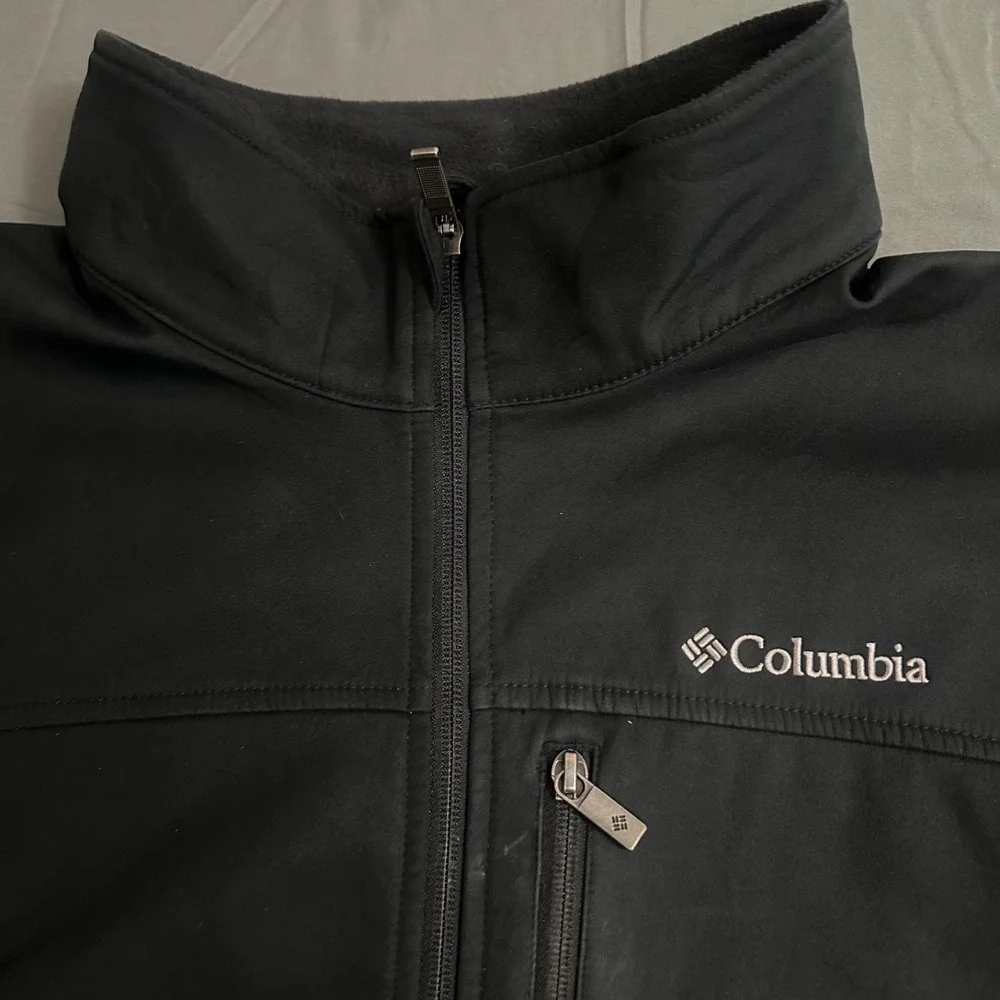 Columbia Jacket Mens 2XL Gray Ascender Softshell Full Zip Fleece Lined